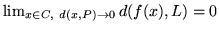 $\lim_{x\in C,&nbsp;x\to P} f(x)= L$